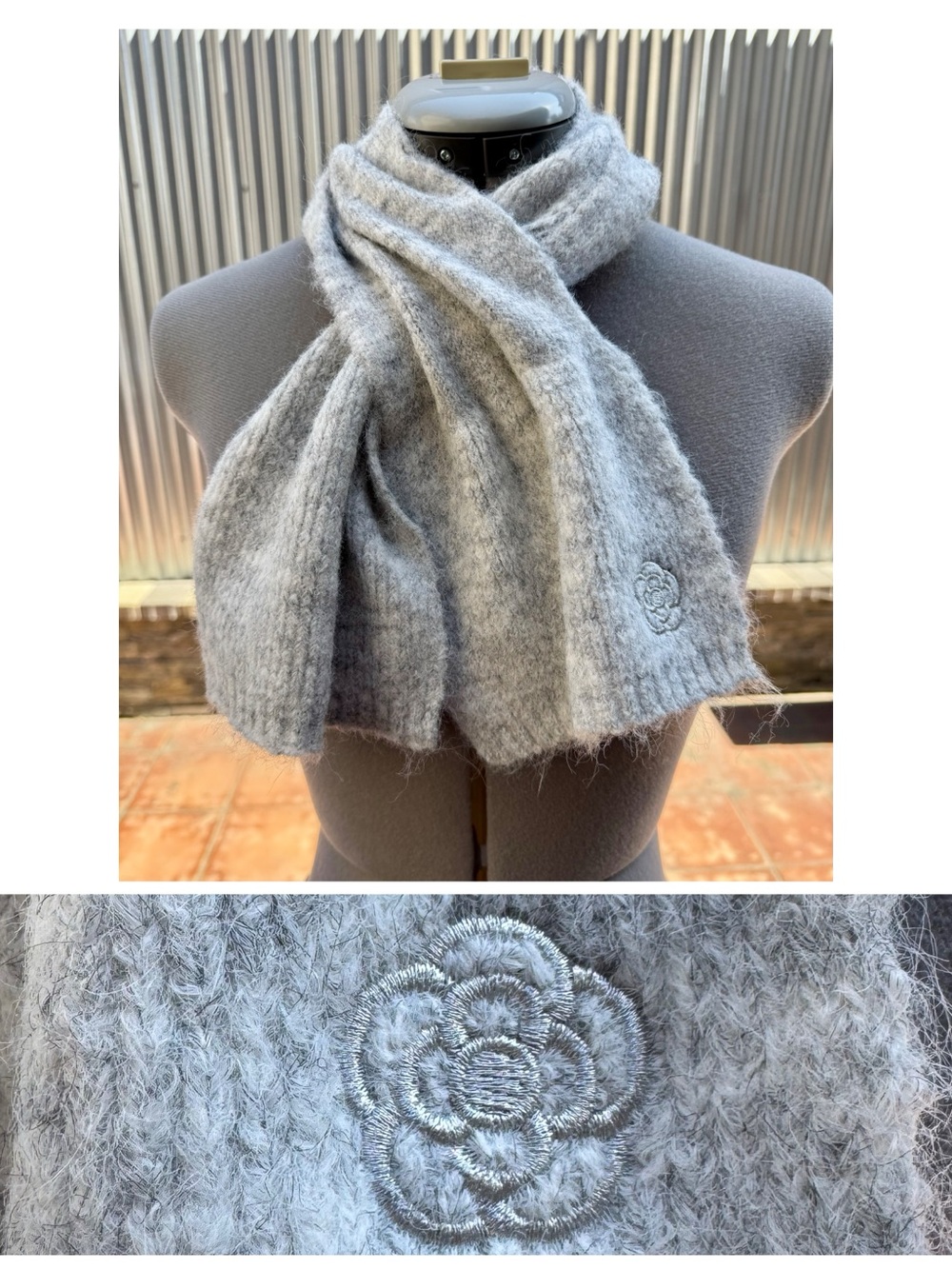 Heather Gray Short Scarf
